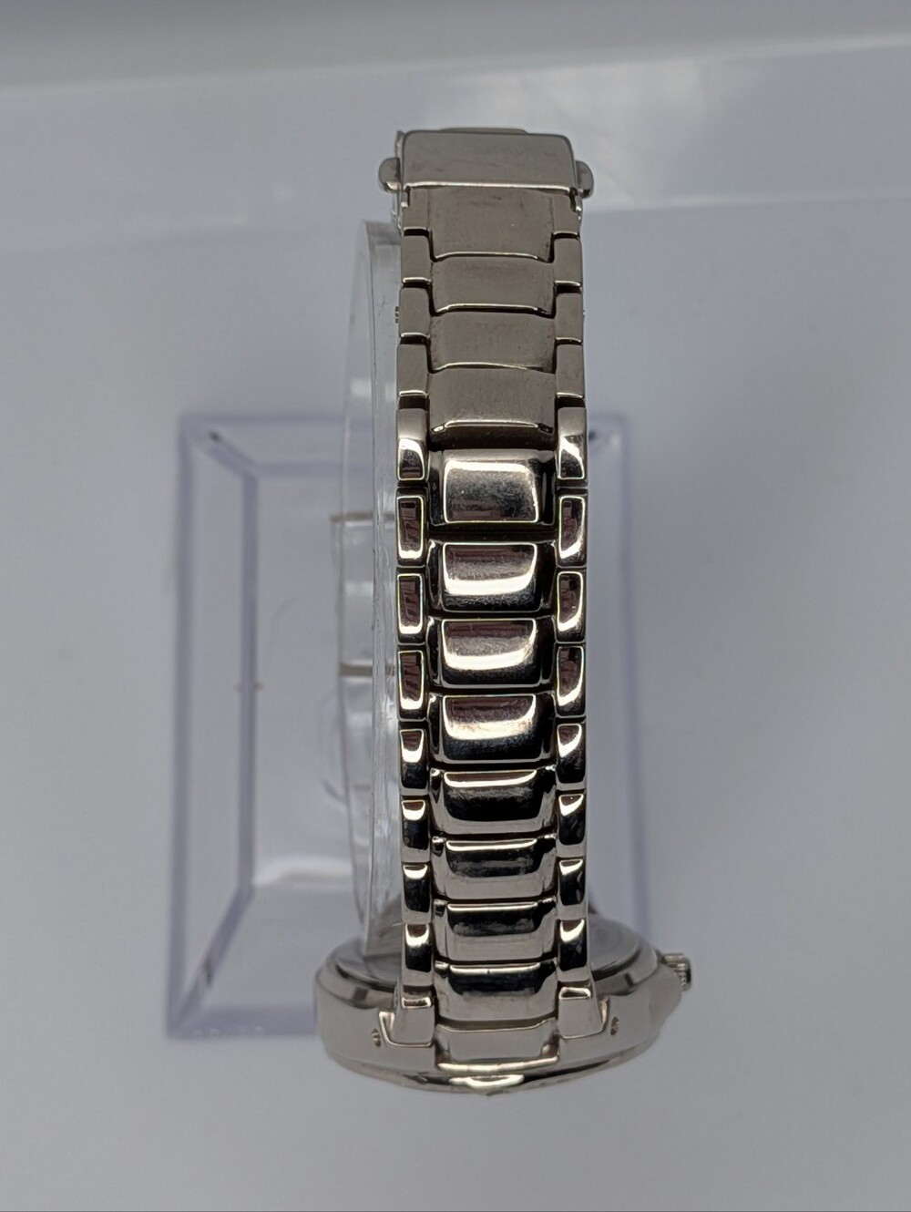 Caravelle Bulova Womens Watch Silver Tone Rhinestone Bezel Mother of Pearl Dial - Picture 9 of 12